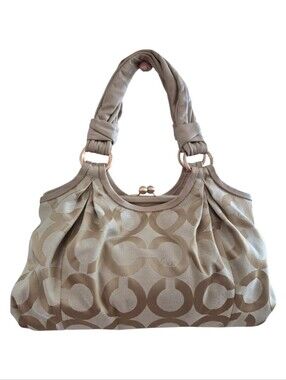 Coach Op Art Kiss Lock Shoulder Bag